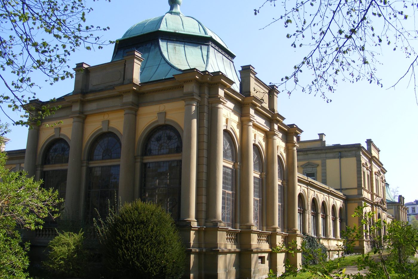 Neo-Renaissance Luitpoldbad in Bad Kissingen with its domed corner pavilion